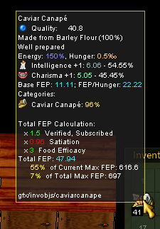 Extended food information